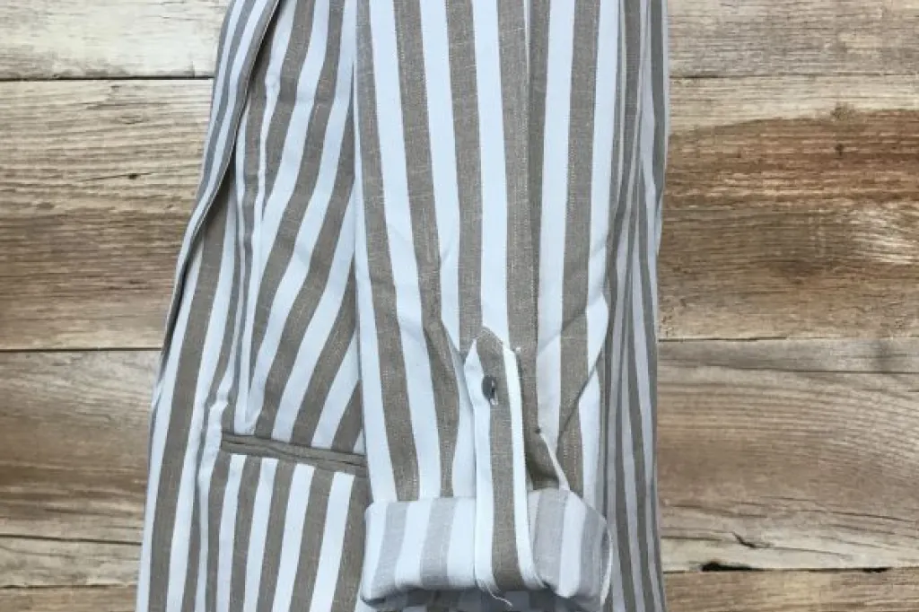Only Beige and White Striped Blazer