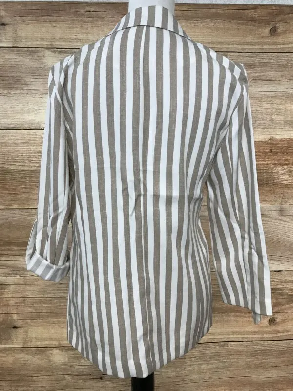 Only Beige and White Striped Blazer
