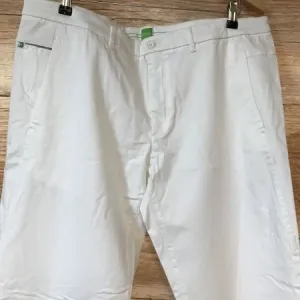Hugo Boss White Straight Leg Trousers