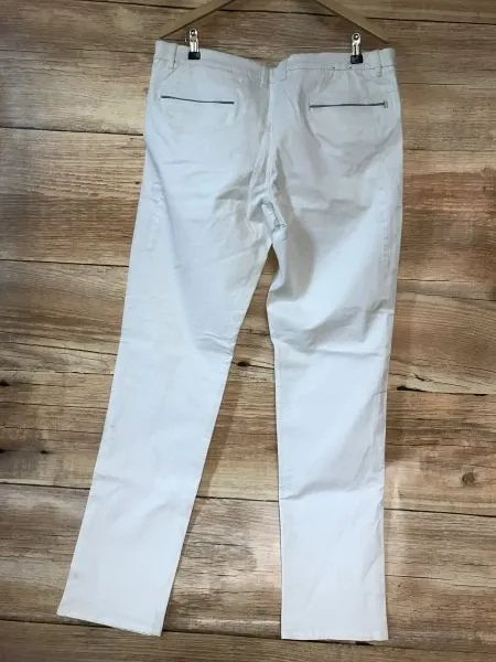 Hugo Boss White Straight Leg Trousers