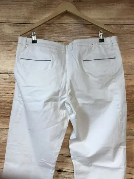 Hugo Boss White Straight Leg Trousers