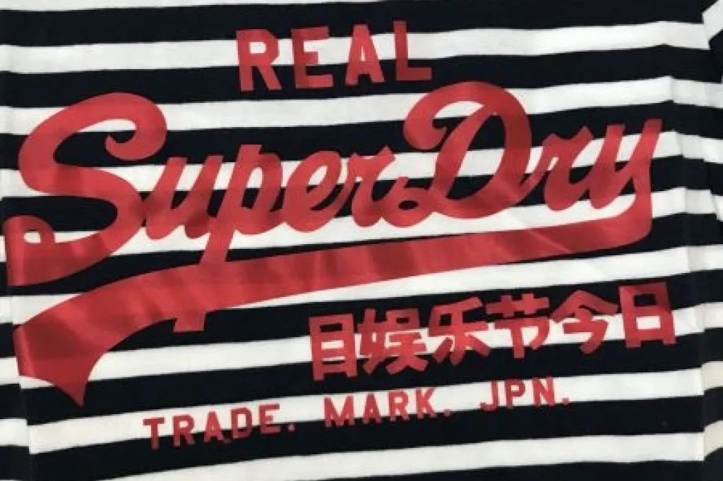 Superdry Black and White Vintage Logo Satin Stripe Entry Tee
