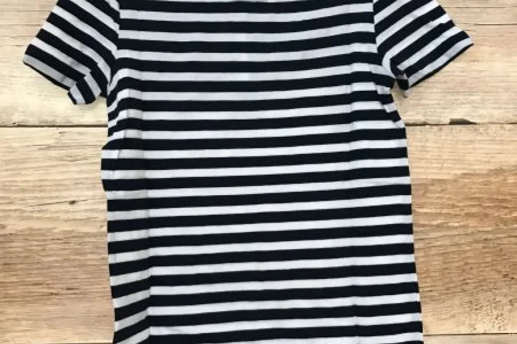 Superdry Black and White Vintage Logo Satin Stripe Entry Tee