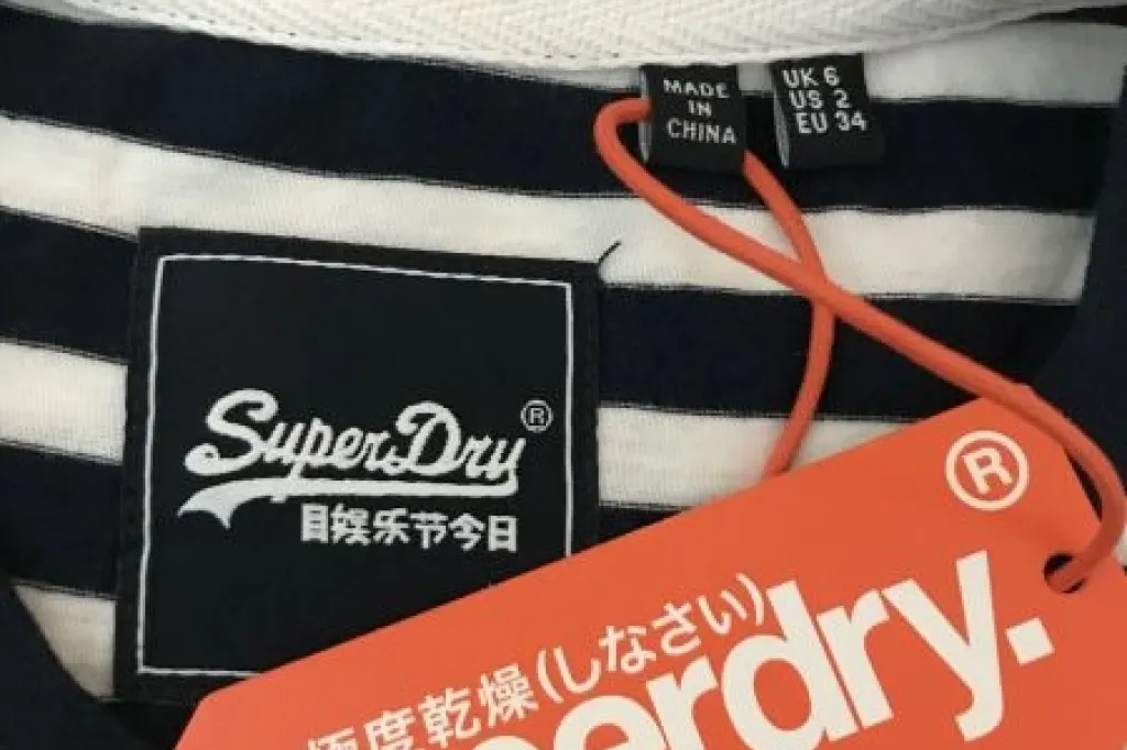 Superdry Black and White Vintage Logo Satin Stripe Entry Tee