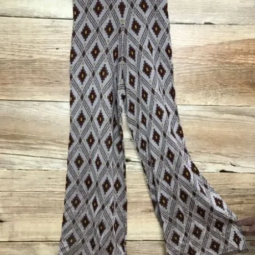Scotch and Soda Brown and White Light Weight Wide Leg Trousers