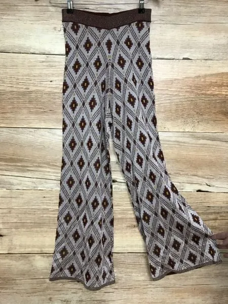 Scotch and Soda Brown and White Light Weight Wide Leg Trousers
