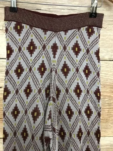 Scotch and Soda Brown and White Light Weight Wide Leg Trousers