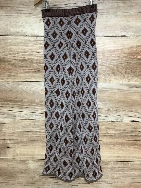 Scotch and Soda Brown and White Light Weight Wide Leg Trousers