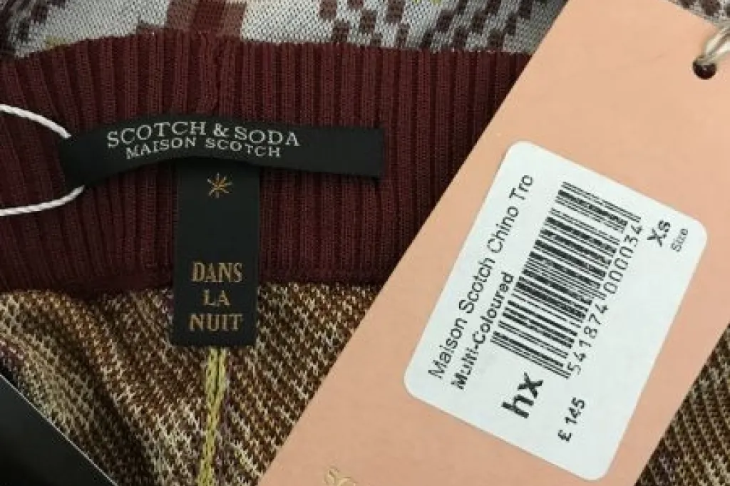 Scotch and Soda Brown and White Light Weight Wide Leg Trousers