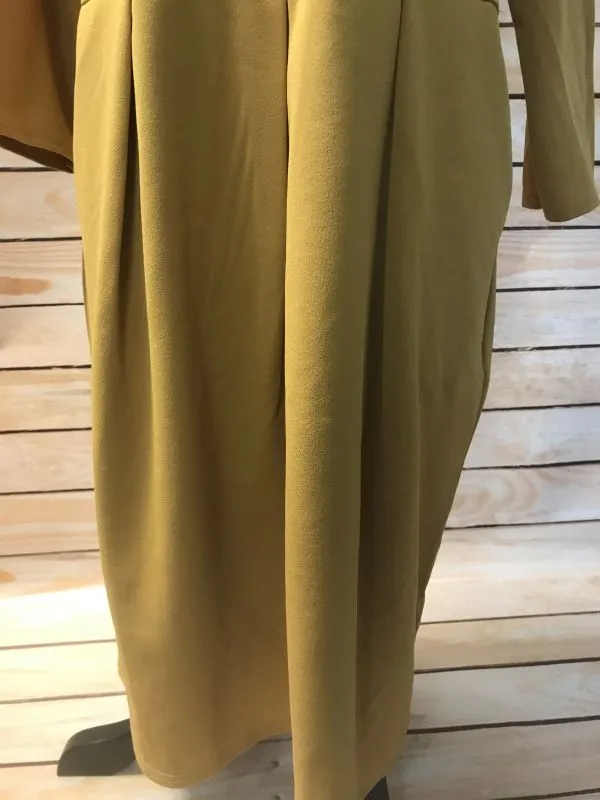 Ochre Pleat Pocket Dress