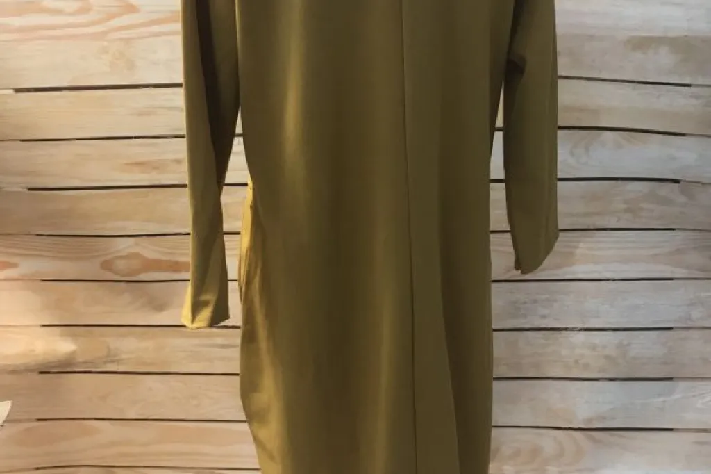 Ochre Pleat Pocket Dress