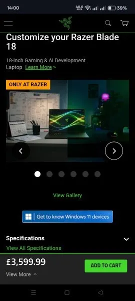 Razer Blade 18 2025 Dual 4K UHD+240Hz | FHD+440Hz Gaming Laptop