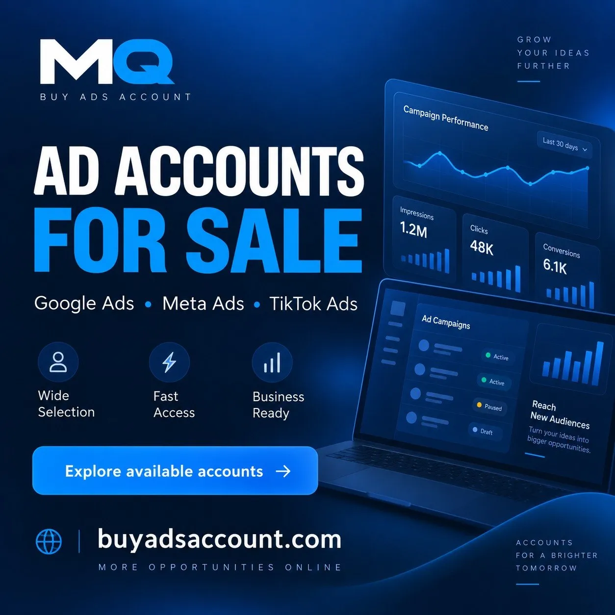 Buy Google Ads accounts, Meta Ads & TikTok Ads Accounts.