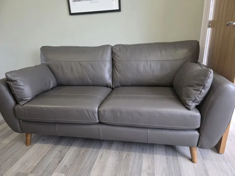 Next Wilson small leather three seater sofa
