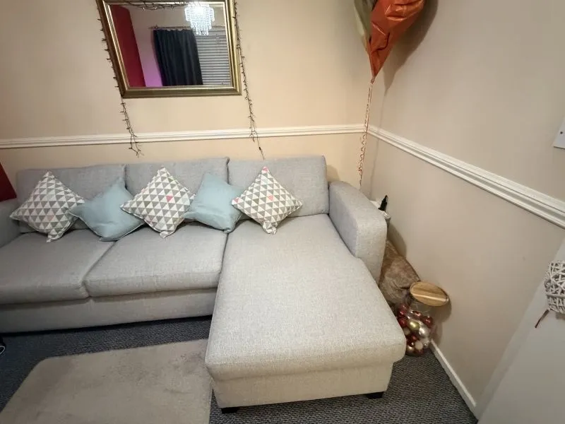 Grey chaise 3 seater couch