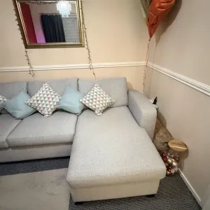 Grey chaise 3 seater couch