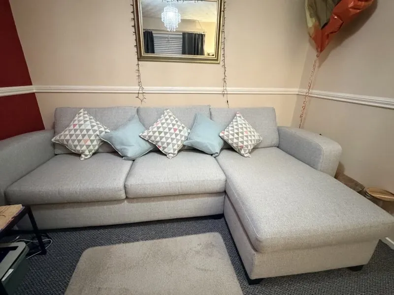 Grey chaise 3 seater couch